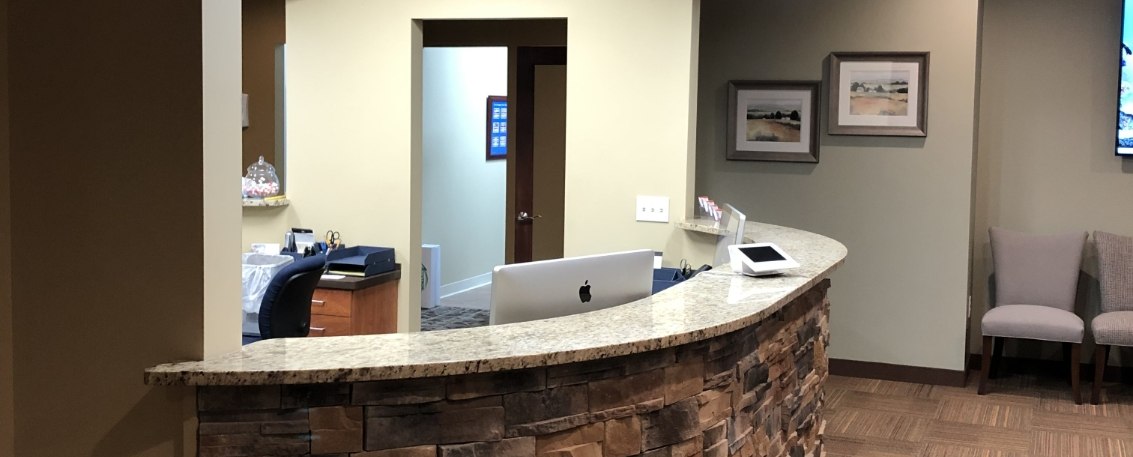 Dental office reception desk