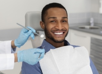 Man receiving dental exam