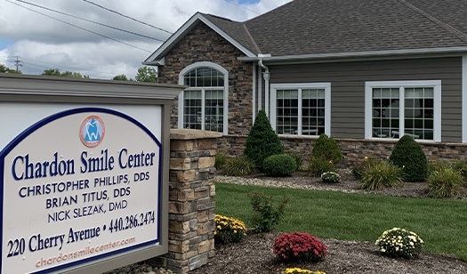 Outside view of the Chardon Smile Center dental office building