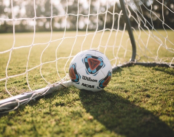 Soccer ball in a net