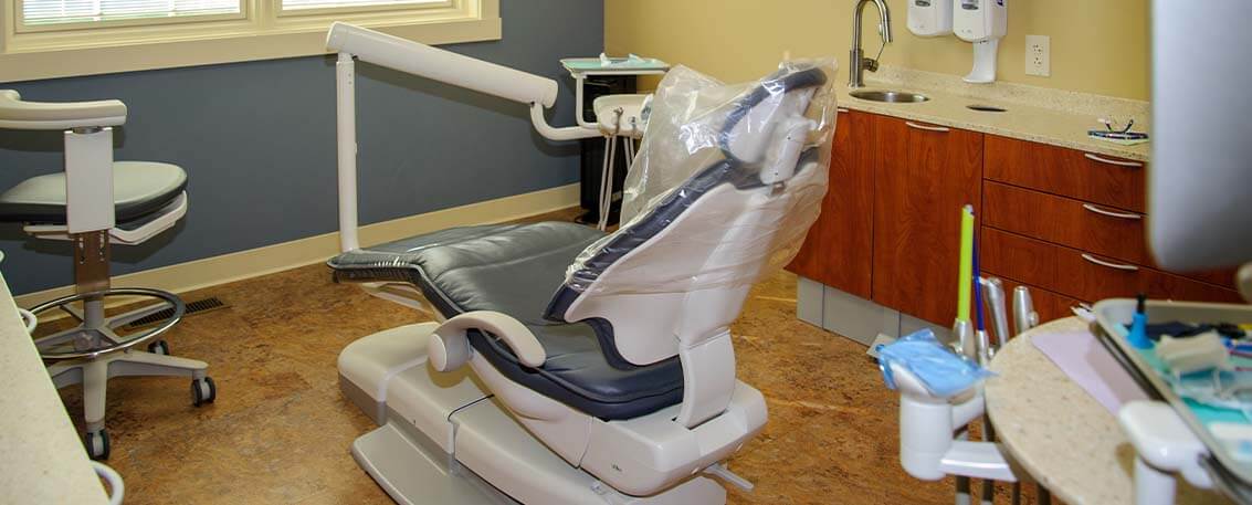 Comfortable dental exam room