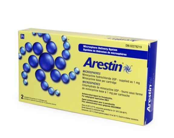 Arestin antibiotic therapy system