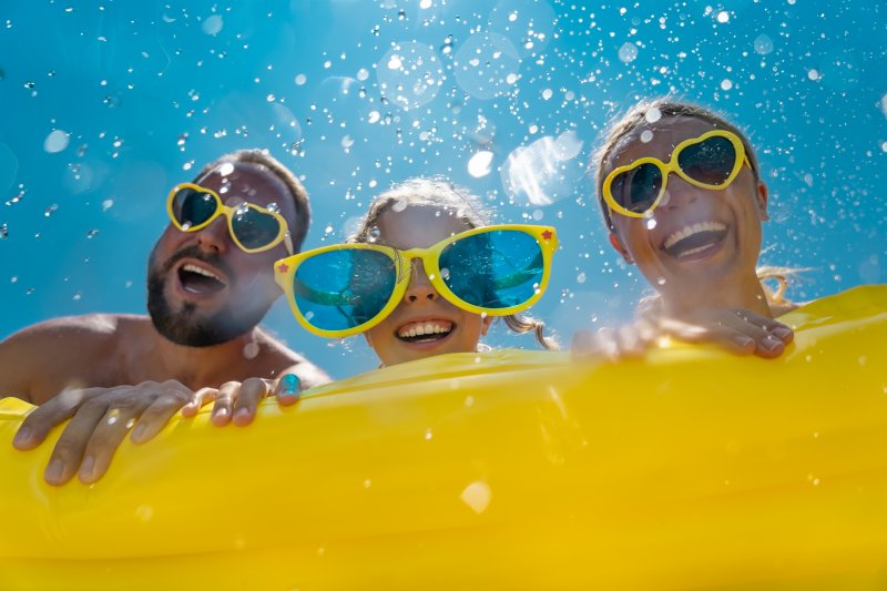 Family enjoying summer fun