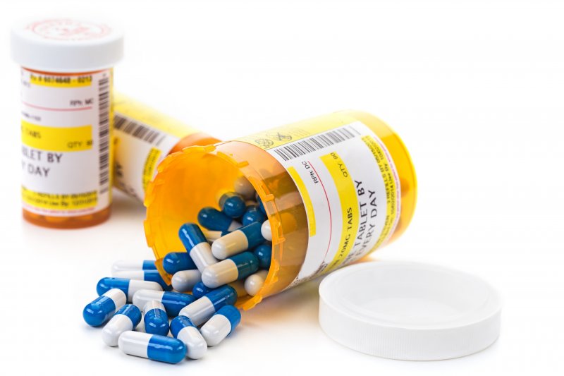 Medications splayed out on a table