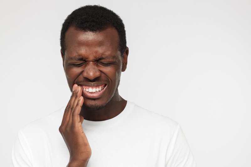 Man with a dental emergency